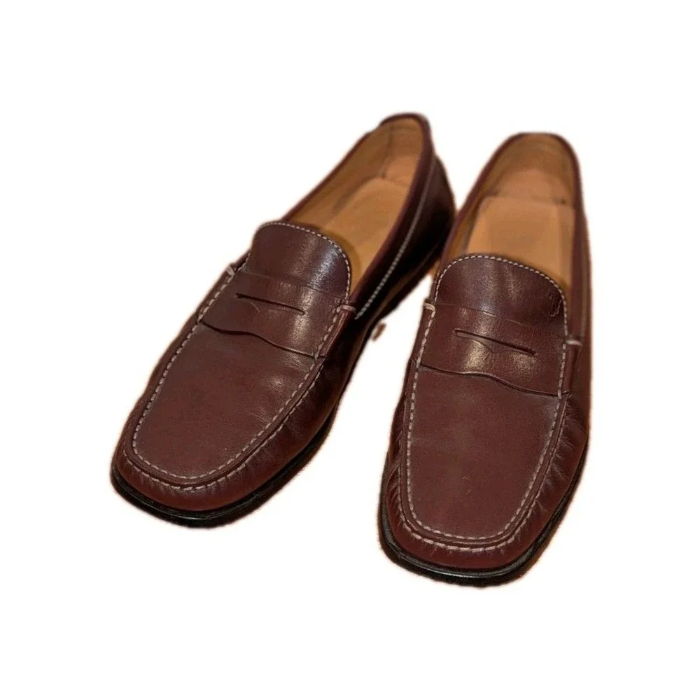 Tod's Italian Leather Penny Loafers Brown‎ Driving Shoes Men's 10 Made in Italy